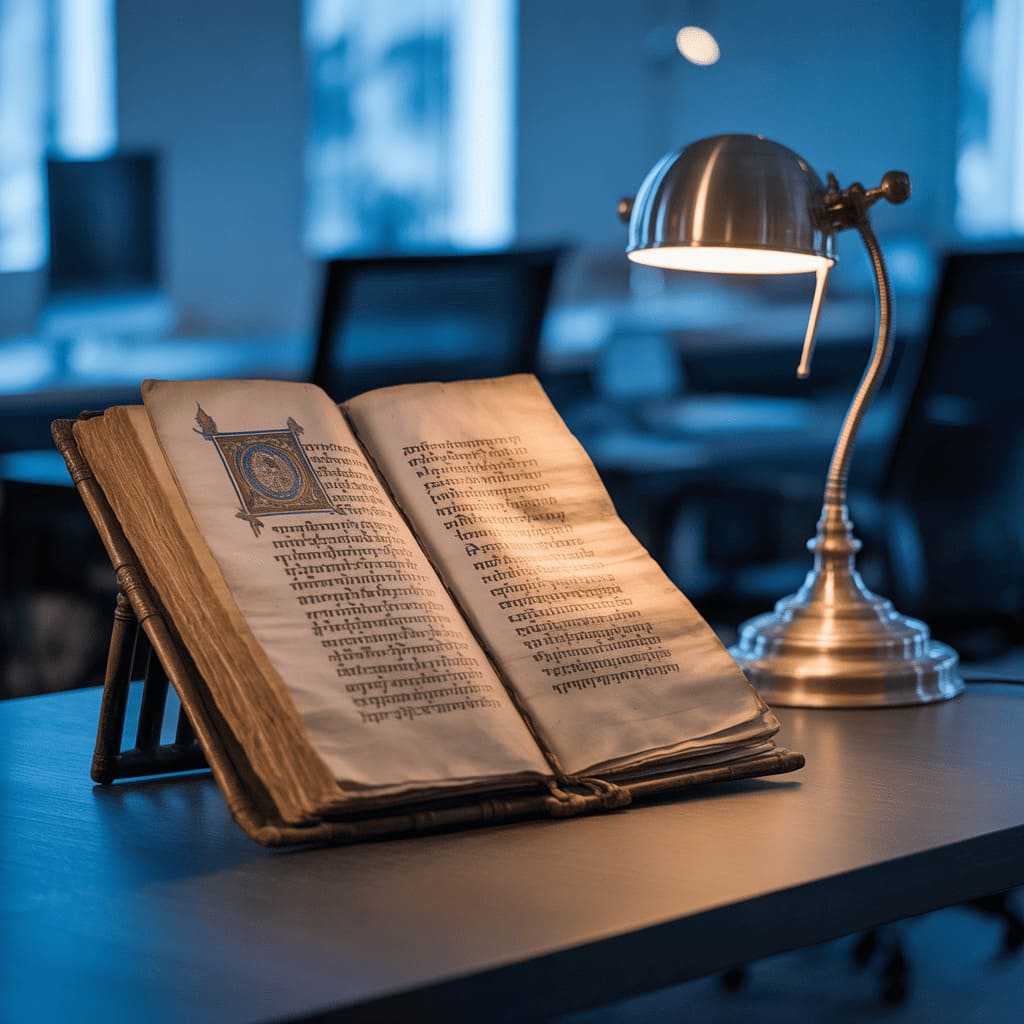 ancient Ethiopian manuscript pages with text